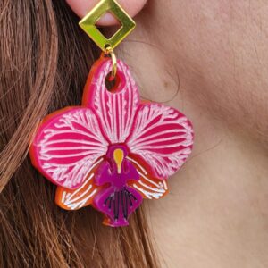 Boucles d'oreilles Orchidée Tropicale