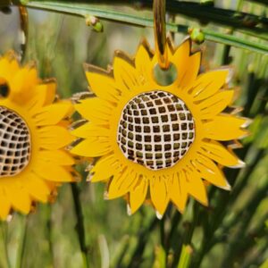 boucles oreilles créoles tournesol